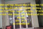 CHÍNH CHỦ Bán Nhanh Nhà 2 Tầng Mặt Tiền Đường Nguyễn Ảnh Thủ Tại Hóc Môn- HCM